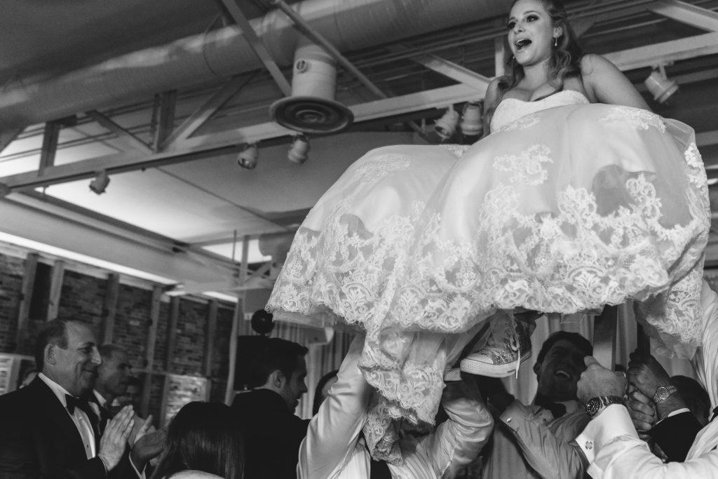 Bride and Hora Dance. Black and White Photo. Howerton+Wooten Events.