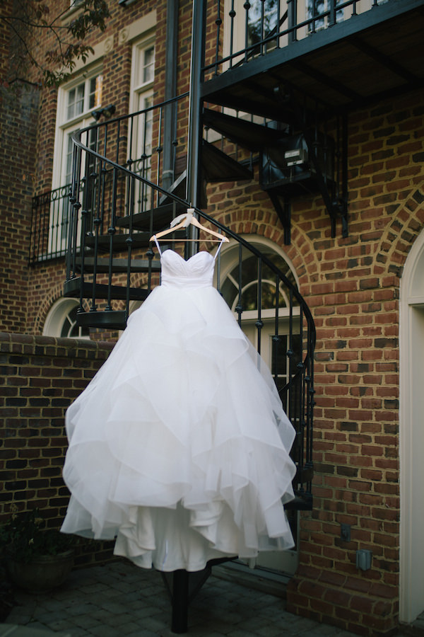Hayley Paige Wedding Gown on Stairs. Howerton+Wooten Events.