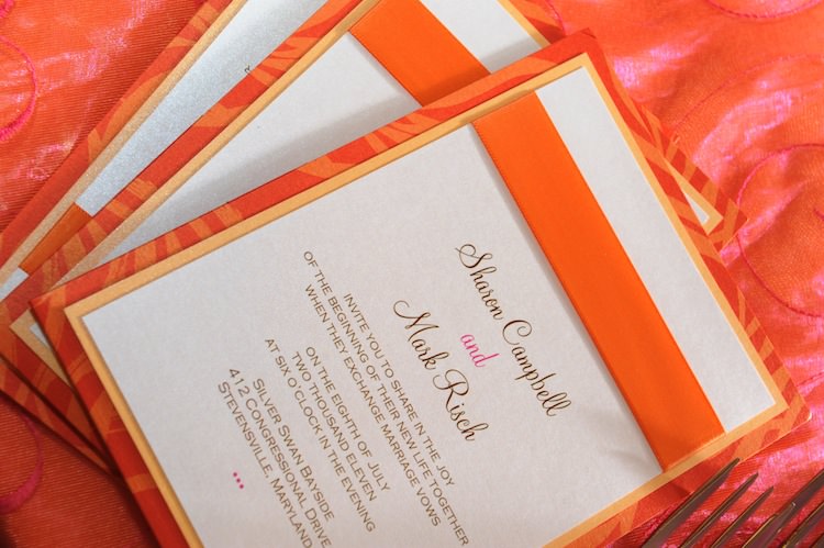 Orange Wedding Invitation. Howerton+Wooten Events.