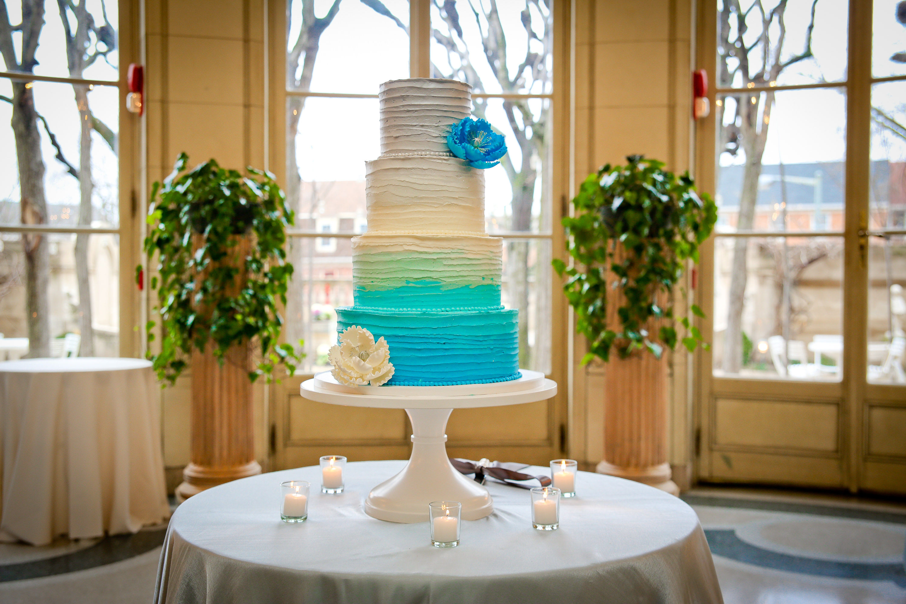 Blue Ombre Wedding Cake. Howerton+Wooten Events.