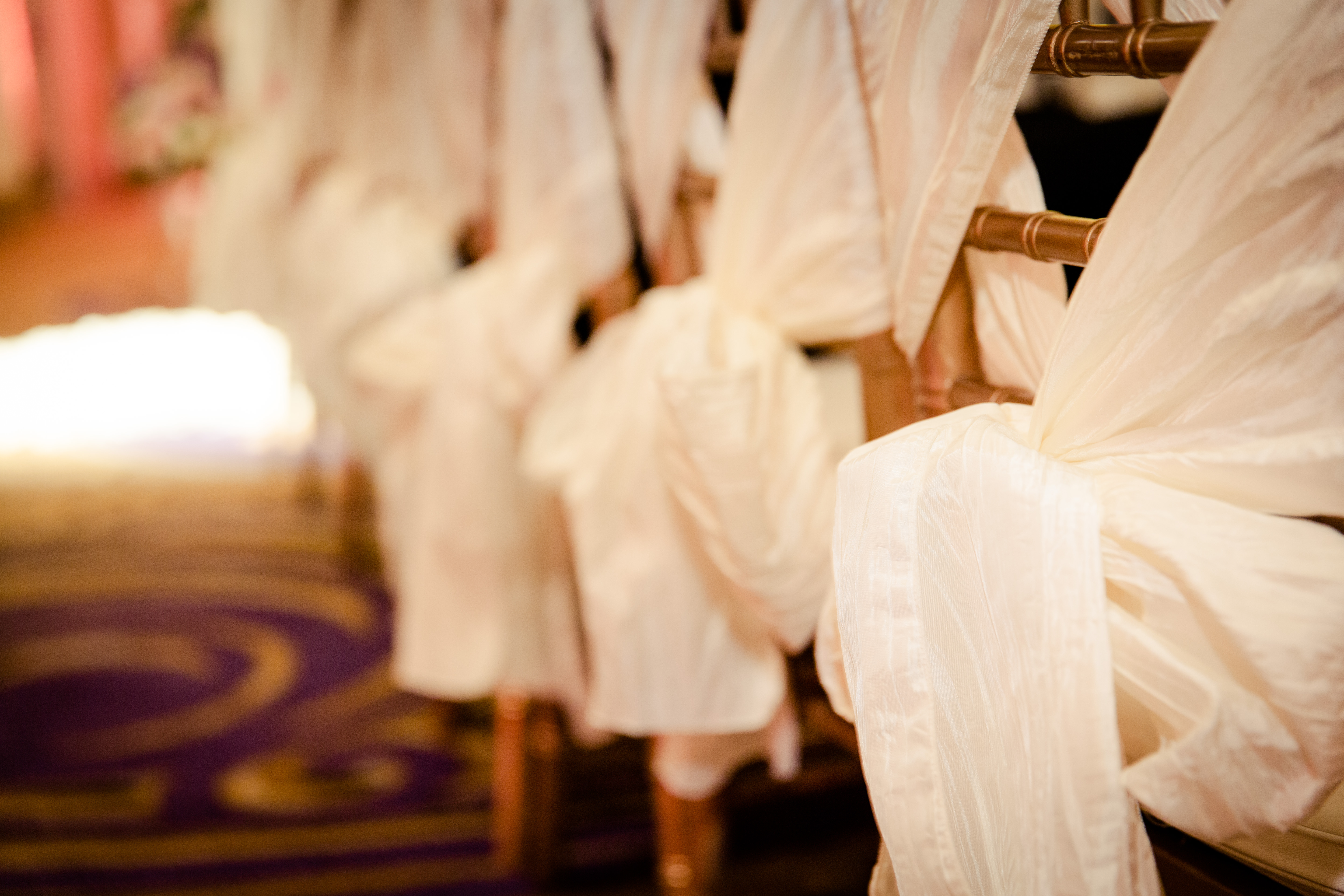 Chiavari Chairs Tied with Sashes. Howerton+Wooten Events.