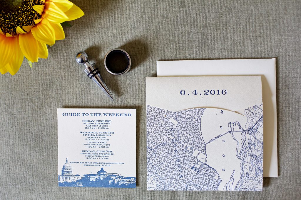 Washington DC Wedding Invitation. Howerton+Wooten Events.