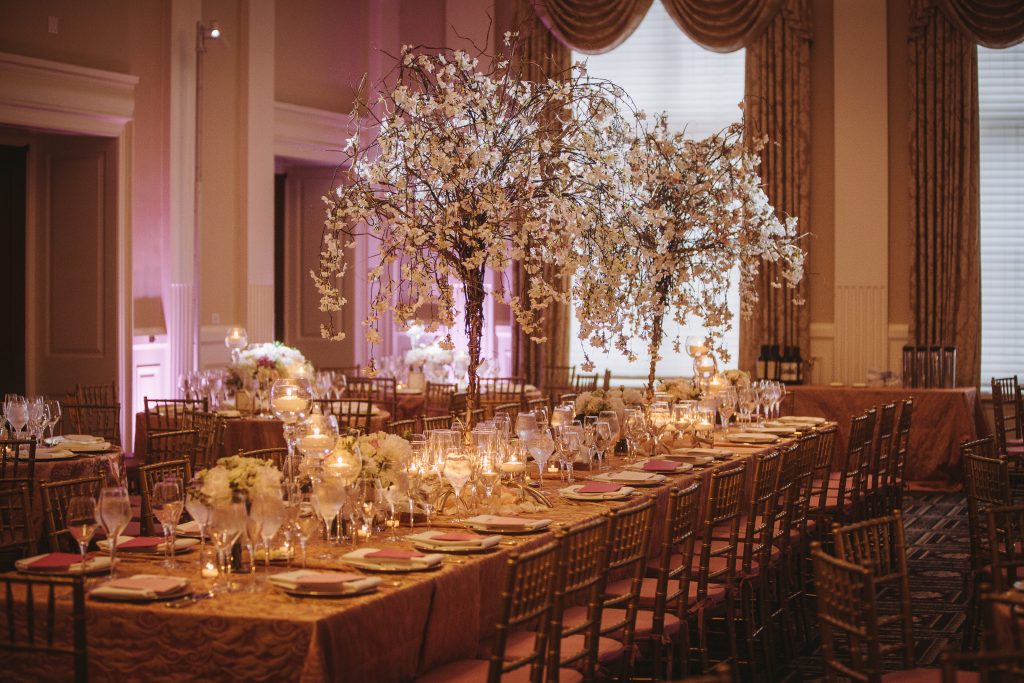 Cherry Blossom Centerpieces. Howerton+Wooten Events.