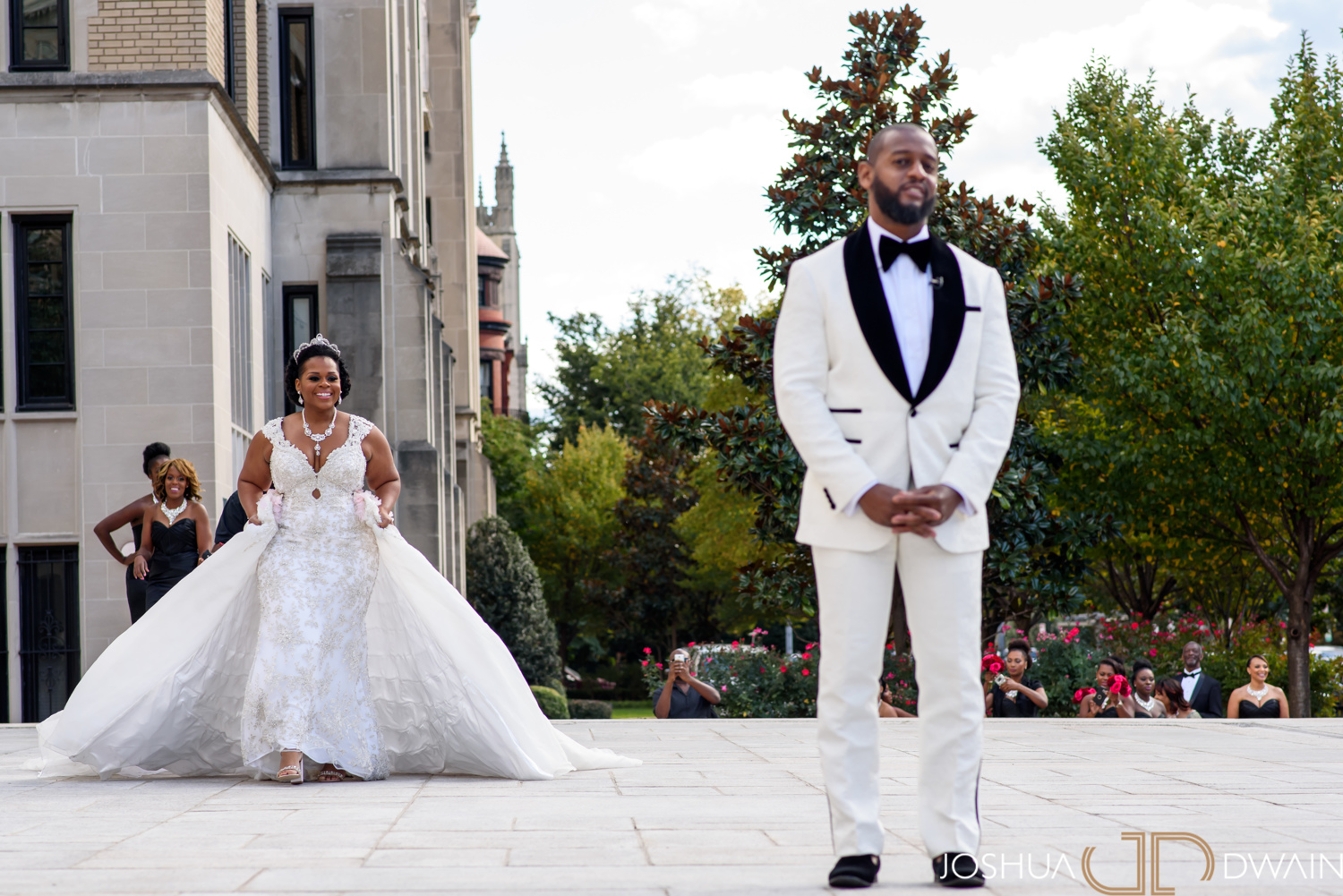 African American Bride and Groom before Wedding. St. Regis Washington DC.