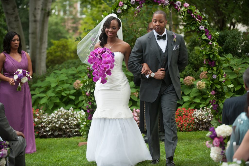 African American Couple. Garden Wedding. Howerton+Wooten Events.