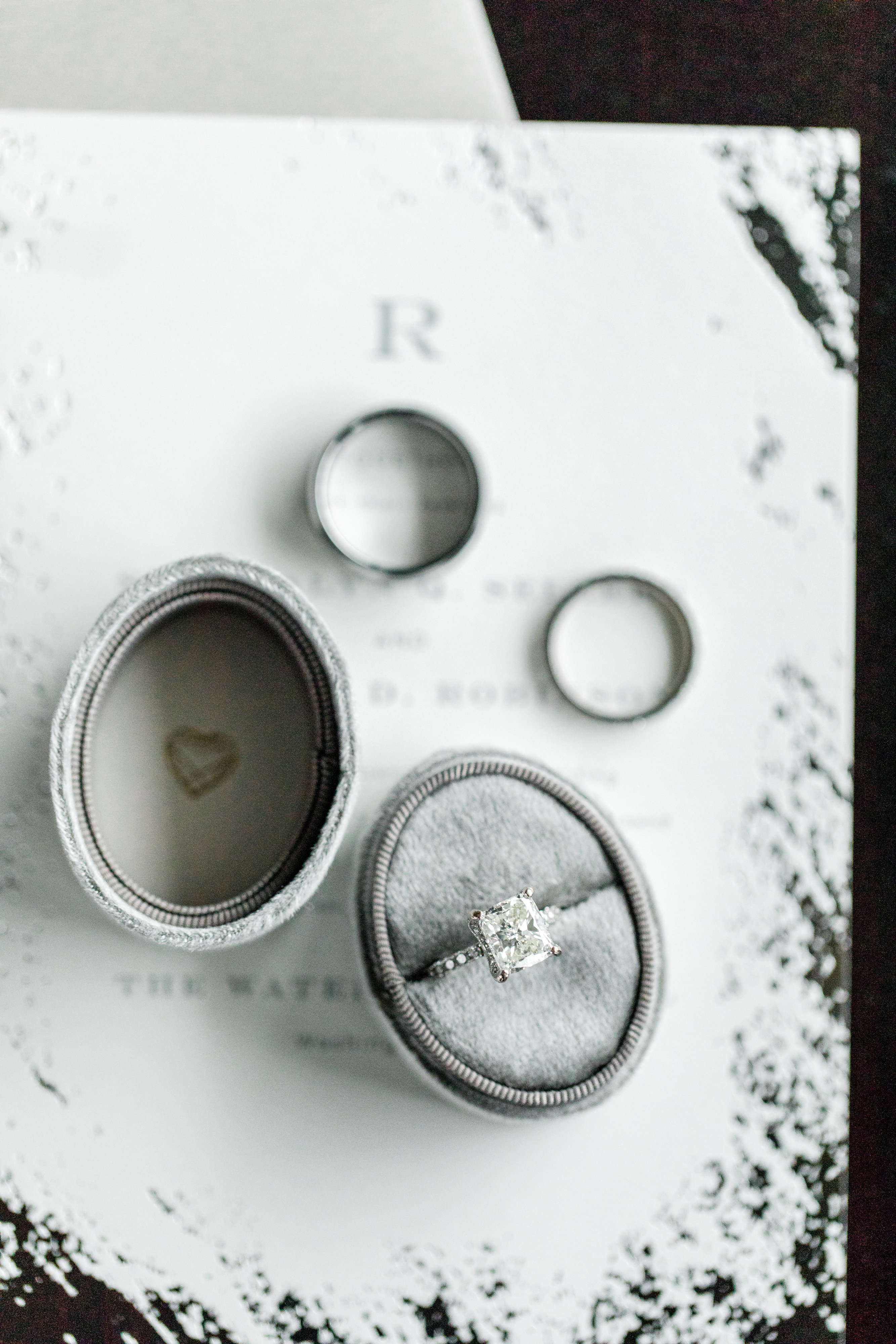 Grey Wedding Ring Box for Engagement Ring